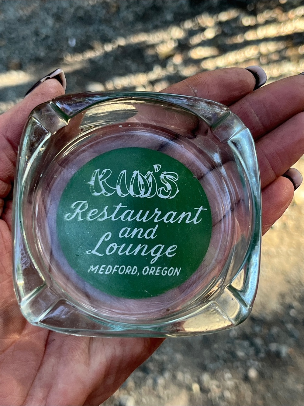 Oregon Green Glass Ashtray